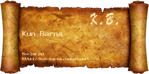 Kun Barna névjegykártya